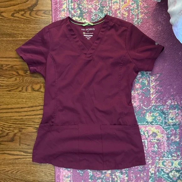 Healing Hands Maroon Scrub Set - Picture 2 of 6